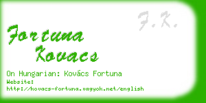 fortuna kovacs business card